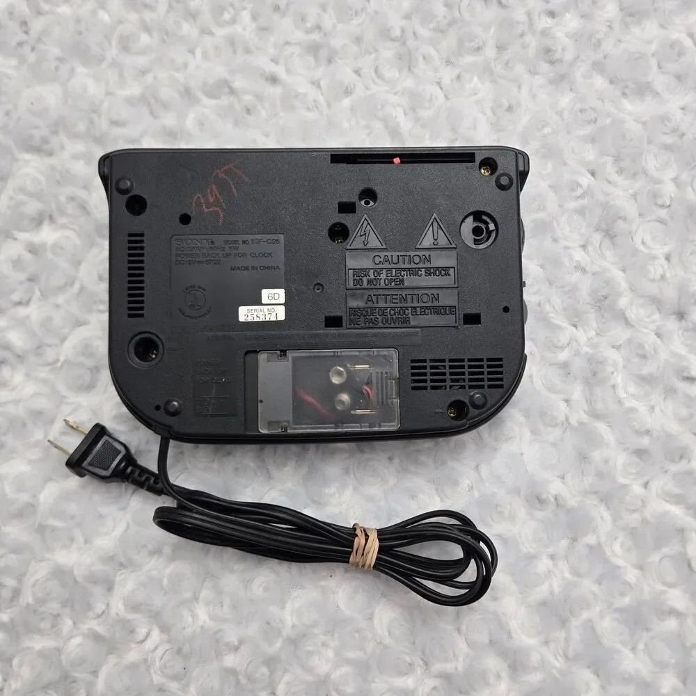 Sony ICF-C25 AM FM Clock Radio Dream Machine Series Black 1990s Alarm Snooze